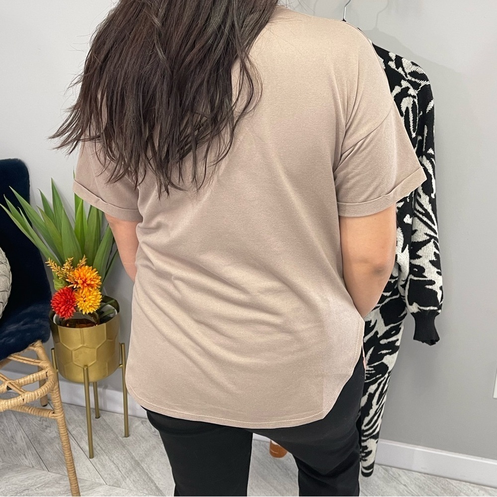 Tan Off-Shoulder Top - Picture 4 of 5